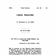 Child Welfare Act Amendment Act 1962